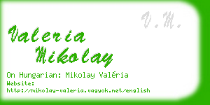 valeria mikolay business card